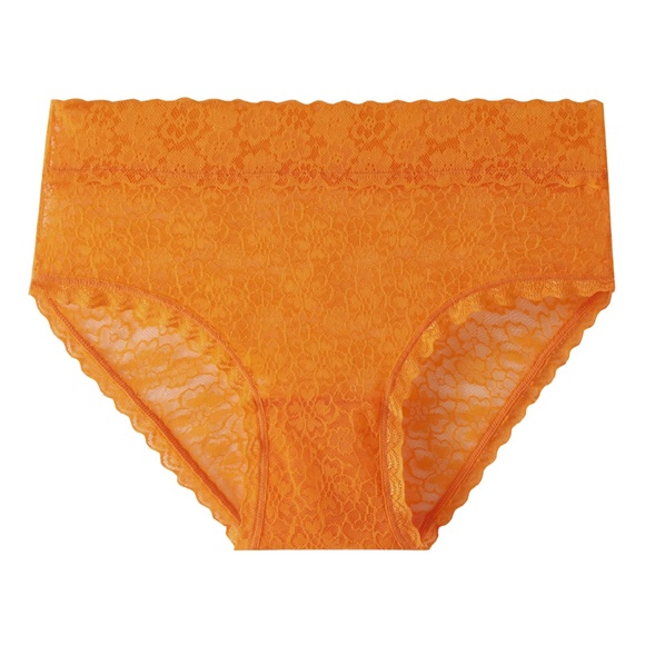 SOLD - Splendies Orange CLEMENTINA LACE BIKINI High Leg Brief Panties 4X New - Picture 1 of 11